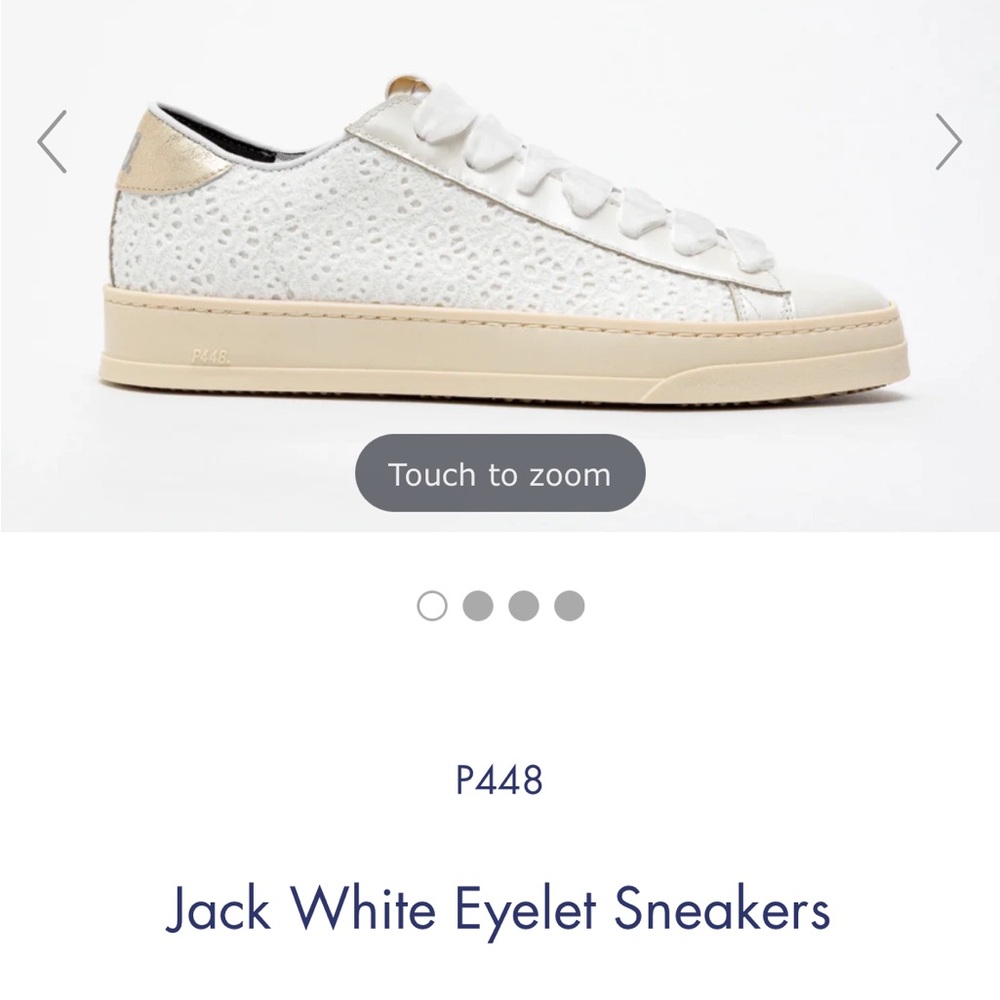 P448 Jack White Eyelet Sneakers size 38
